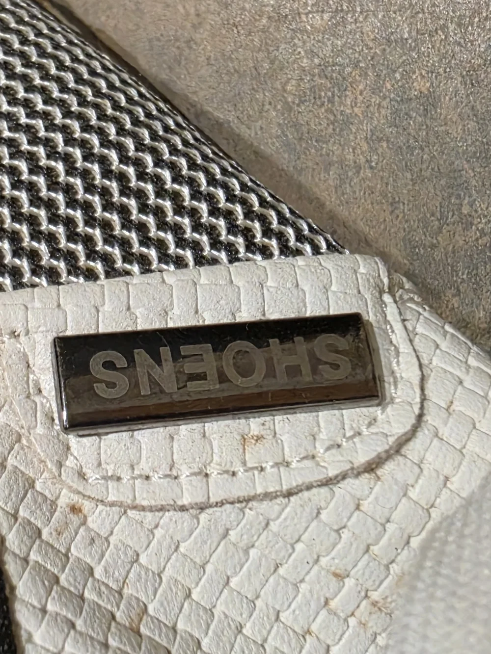 SHOENS White and Black Textured Sneaker